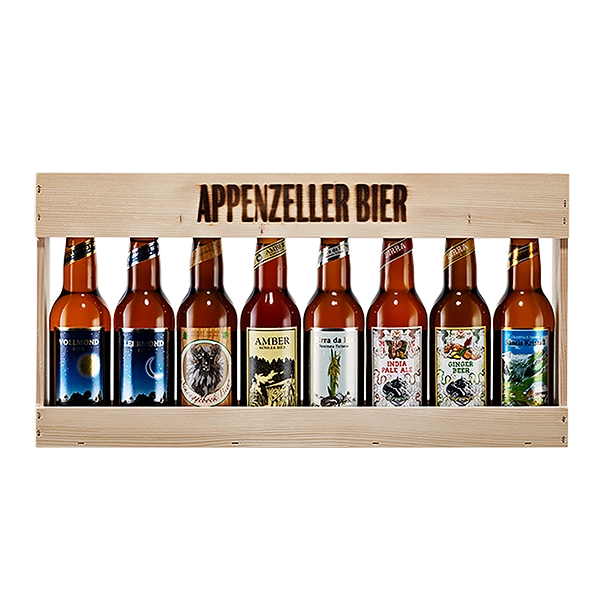 1/2 Meter Bier in Holzkiste